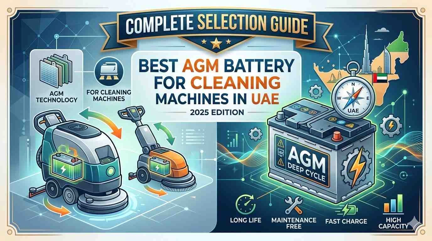 Best AGM Battery For Cleaning Machines UAE 2025 | Scrubber Dryer Battery
