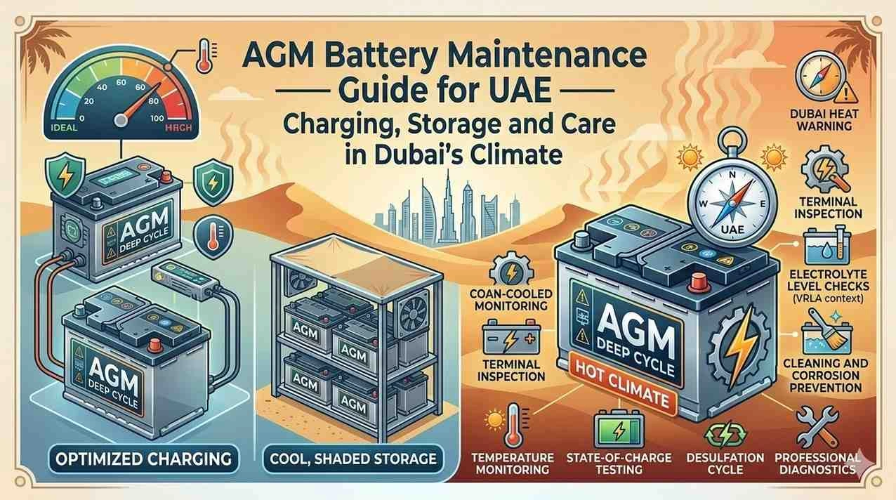 AGM Battery Maintenance Guide UAE | How To Care For Deep Cycle Batteries