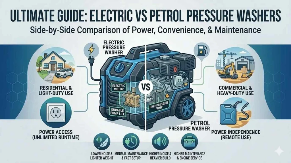 Electric vs Petrol Pressure Washer in UAE